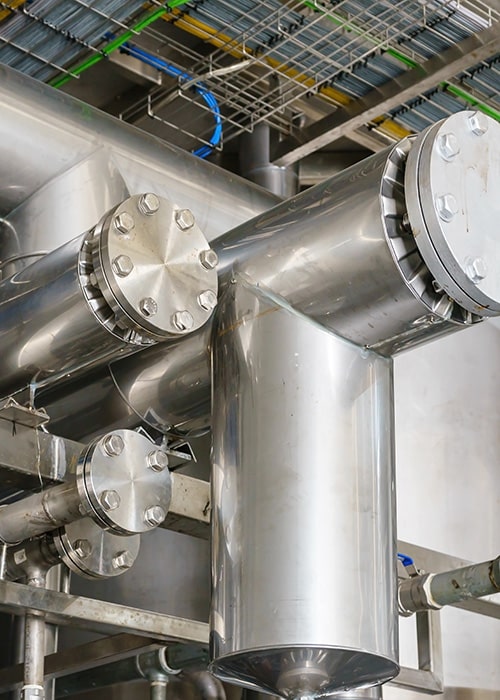 Sanitary plate heat exchanger with 3-A ferrule connections on a stainless frame
