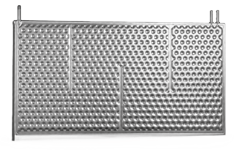 Double embossed Temp-Plate immersion panel suspended inside a process tank